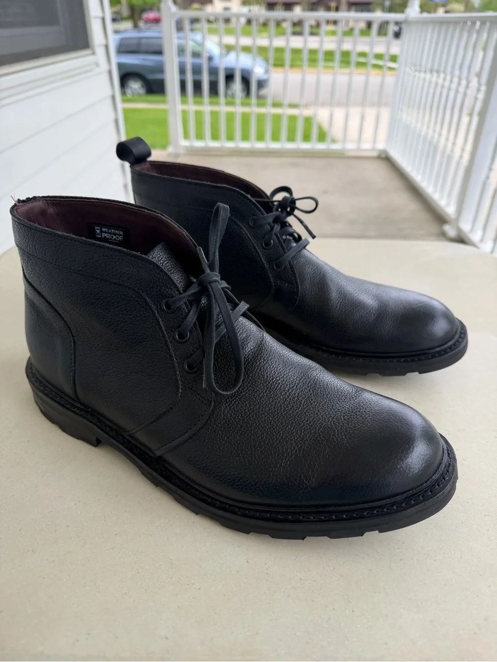 Allen Edmonds Alpine Chukka Pebble Leather Boots Black Weatherproof Men Size 8.5
